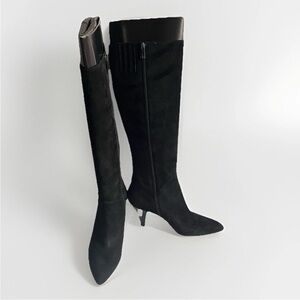 NIB Via Spiga Black Suede Tall boots US 7.5 EUR 37.5